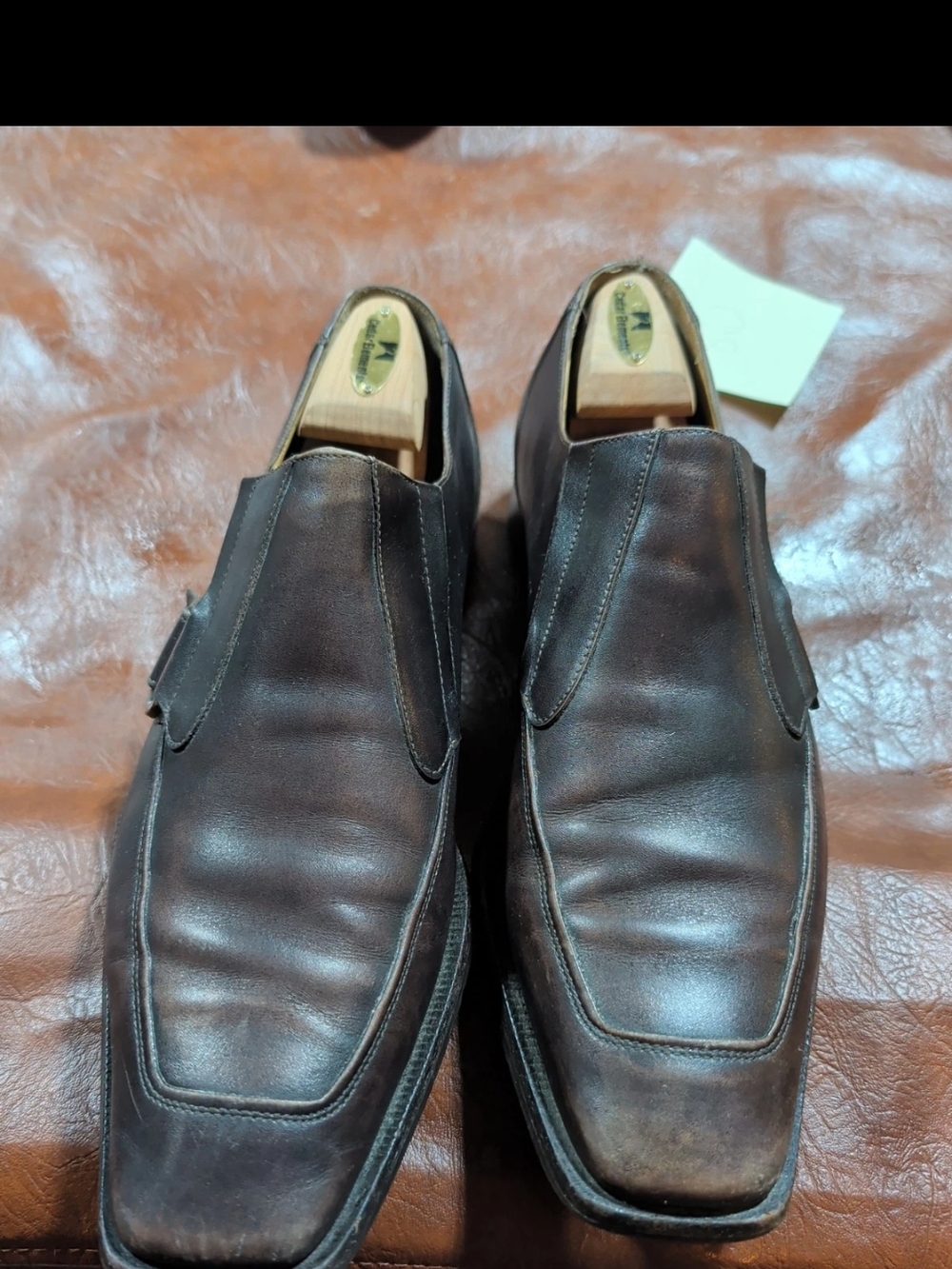 Mezlan Shoes Mens Size 10 Brown Leather Monk Strap Wingtip Made in Spain